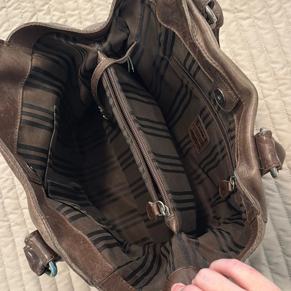 Frye Brown Leather Shoulder Bag with Structured Design - Picture 4 of 15